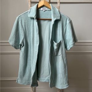 Frankie’s Bikinis Blue Terrycloth Beach Pool Coverup size L